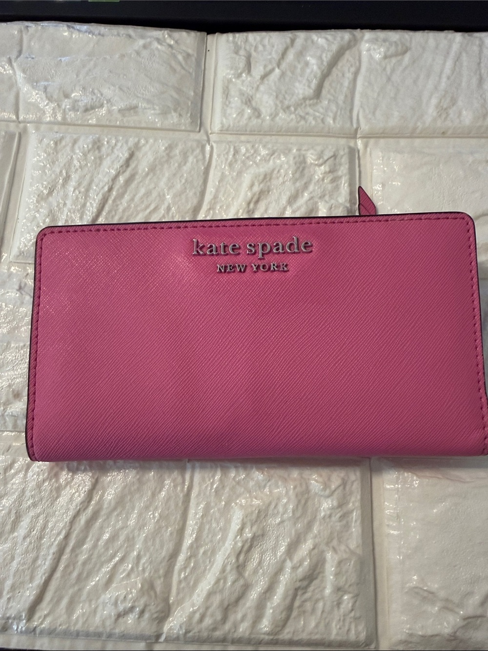 Kate Spade New York  Large Slim Bi-Fold Wallet Fuchsia Color